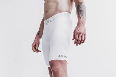 Nobull Compression 9" Men's Shorts White | Australia (IP3180)